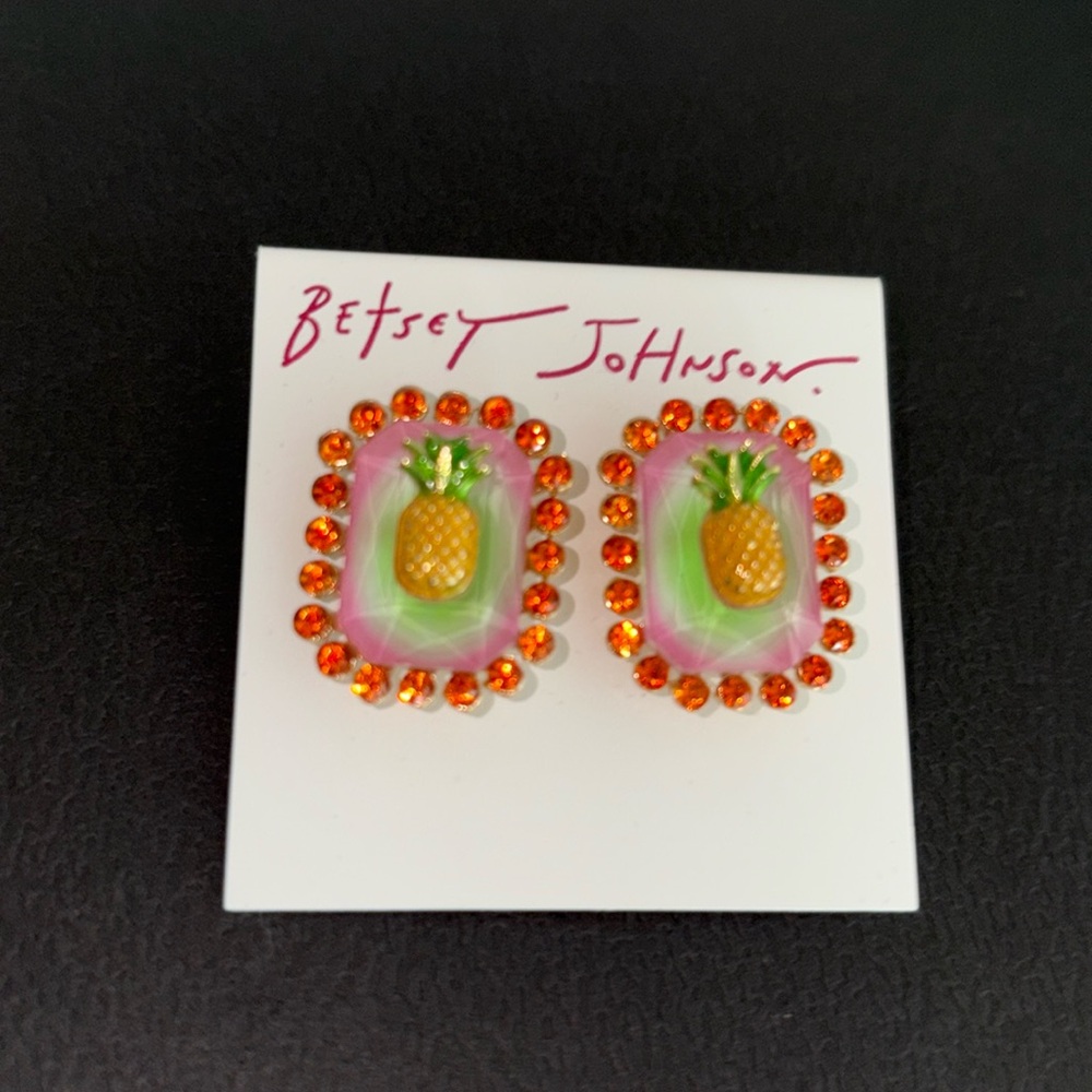 Betsey Johnson Pineapple Stud Earrings